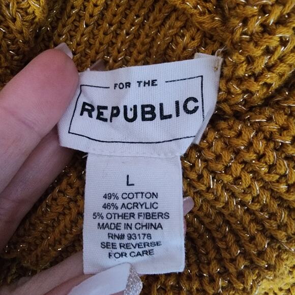 For the Republic Striped Multicolor Shimmer Knit Sweater | Women's Large - Picture 12 of 13